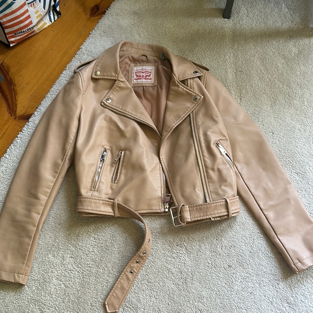 Vegan leather tan Levi’s Moto jacket